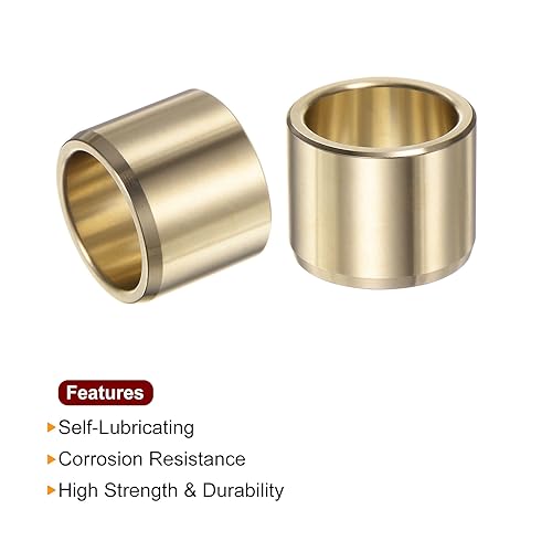 HARFINGTON 2pcs Sleeve Bearings 1" Bore 1-1/4" OD 1" Length Wrapped Oilless Bushings Brass Alloy for Transmission Conveyor Systems - size: 1" x 1-1/4" x 1"
