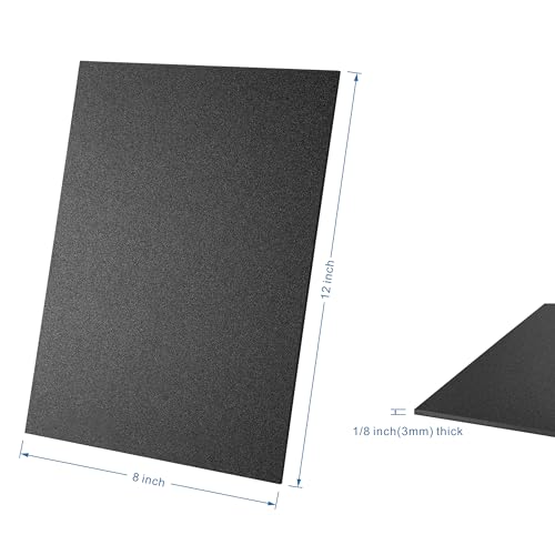 KAITELA Pack of 10 Black ABS Plastic Sheet 8" x 12" x 1/8" Thick (3mm) - size: 8" x 12"