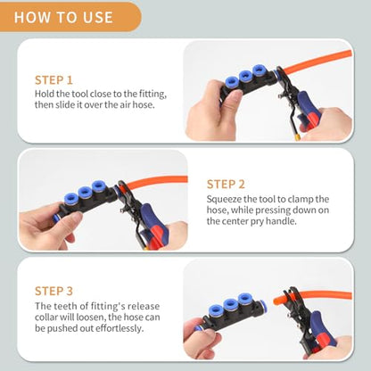 PLANEKO Air Line Removal Tool for 3/8" 1/2" Pneumatic Hose Removing - size: 3/8", 1/2"