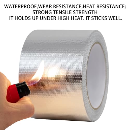 Aluminum Foil Duct Tape, High-Temp Seal for HVAC - 3" x 22Yds - size: 3 Inch X 66 Feet