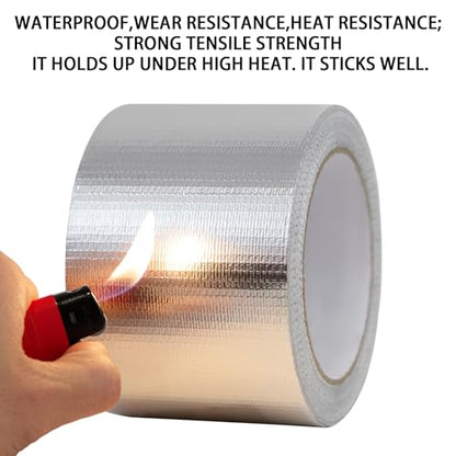Aluminum Foil Duct Tape, High-Temp Seal for HVAC - 3" x 22Yds - size: 3 Inch X 66 Feet