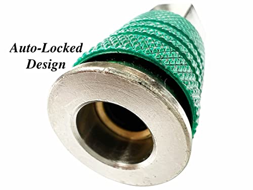 SANFU 1/4-Inch Steel Female Industrial Coupler, Auto-Locked Design, Air Hose Fittings 1/4-Inch Female Threads Quick Connector Air Coupler with Storage Case, 10-Pack(Green) - style: 10PCS Green 1/4" Female Coupler