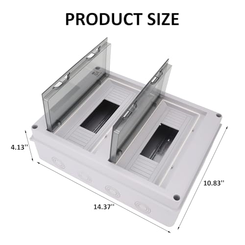 24 Way Circuit Breaker Box, IP65 Waterproof, for Indoor and Outdoor - style: 24 WAY-14.2*4.3*11Inch