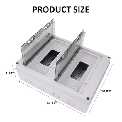 24 Way Circuit Breaker Box, IP65 Waterproof, for Indoor and Outdoor - style: 24 WAY-14.2*4.3*11Inch