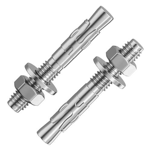 Wensilon 30Pcs 1/2x2-3/4 Inch Standard Fasteners for Heavy-Duty 304 Stainless Steel Wedge Anchors for Cement and Concrete - size: 1/2x2-3/4"