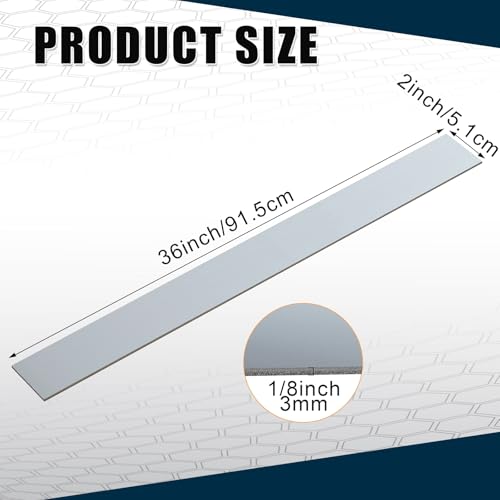Yaocom 2 Pcs 304 Stainless Steel Flat Bar, 36" L,2" W,1/8" T - size: 36" L,2" W,1/8" T