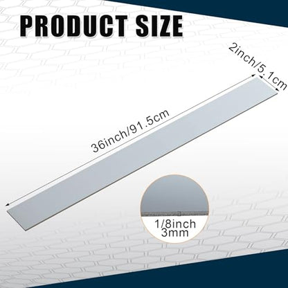 Yaocom 2 Pcs 304 Stainless Steel Flat Bar, 36" L,2" W,1/8" T - size: 36" L,2" W,1/8" T