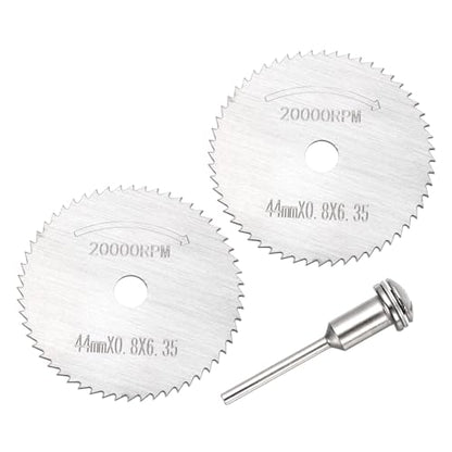 Cutting Wheel Set 2Pcs 1.73" 44mm Diameter HSS Circular Saw Blades - color: Silver, size: 1.73"(44mm) Diameter, 0.13"(3.2mm) Round Shank