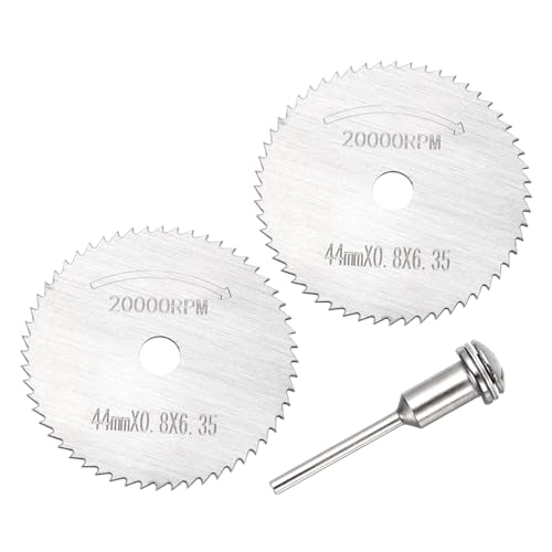 Cutting Wheel Set 2Pcs 1.73" 44mm Diameter HSS Circular Saw Blades - color: Silver, size: 1.73"(44mm) Diameter, 0.13"(3.2mm) Round Shank
