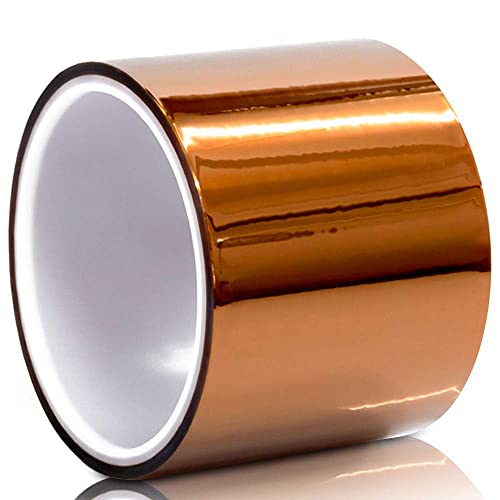 MYJOR High Heat Tape 2 Inch x 108 Ft, Polyimide Film Tape for 3D Printer Bed, PCB Soldering Mask & CPU Protection, Kapton Tape Alternative with Strong Adhesion & No Residue, Brown - size: MJ-Jin-50mm*33m-1