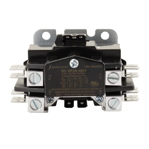 1 Pole 40 Amp AC Contactor, 24V Coil, UL Recognized, HVAC - style: 1 Pole 24V
