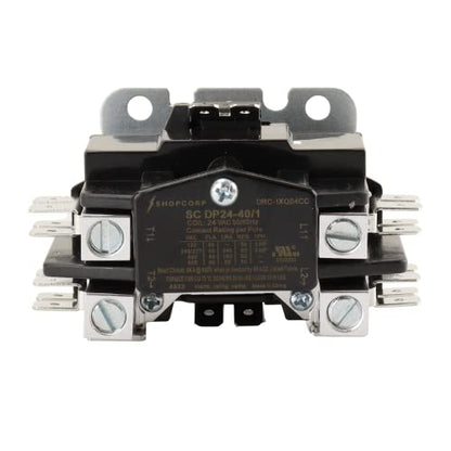 1 Pole 40 Amp AC Contactor, 24V Coil, UL Recognized, HVAC - style: 1 Pole 24V