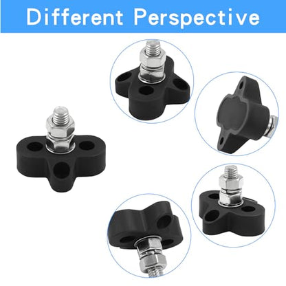 2Pcs Single Stud Battery Junction Post, 5/16 Inch, Red and Black - size: M8
