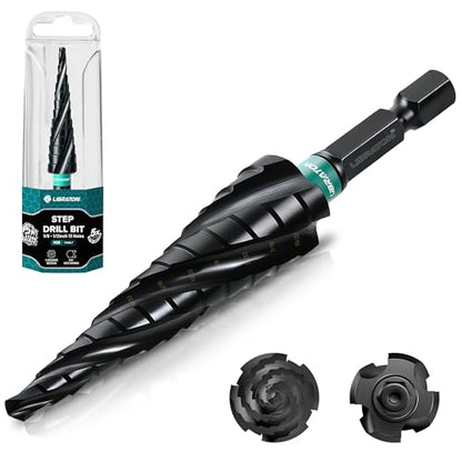 LIBRATON Four Spiral Flute Step Drill Bit Set 1/8"-1/2", M35 Step Bits - style: 1/8'' - 1/2''