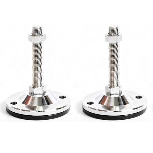 Extra Heavy Duty Adjustable Leveling Feet, Machine Leveling Feet Anti-Slip Shock Absorption 6600 lb Capacity, 2 Pcs Black (M20 Thread),Bolt-Down Base for Industrial Workbench Machinery,D120xM20xH200 - size: D120xM20xH200