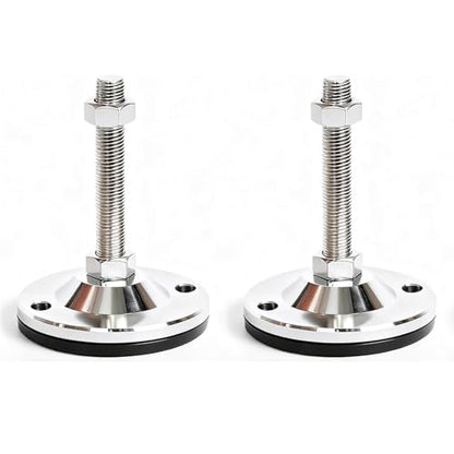 Heavy Duty Adjustable Leveling Feet,Machine Leveling Feet,M16 Thread,Carbon Steel PVC Anti-Slip,4.7" Dia Base for Workbench, Table, Machine, Cabinet,2 Pcs 4400 Lb Capacity,Black,D120xM16xH150 - size: D120xM16xH150