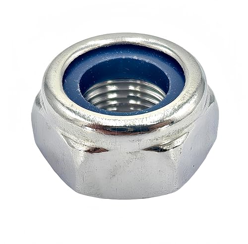 20Pcs M10 x 1mm Nylon Insert Hex Lock Nuts, 304 Stainless Steel Locknuts,Silver Tone (M10x1) - color: Silver, size: M10x1