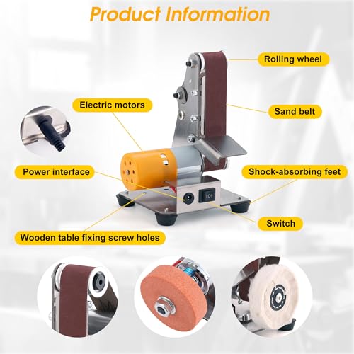 Mini Belt Sander for Knife Making, 3 IN 1 Electric Power Bench Belt Sanders - style: Vertical Belt Sander