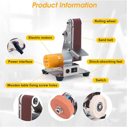 Mini Belt Sander for Knife Making, 3 IN 1 Electric Power Bench Belt Sanders - style: Vertical Belt Sander