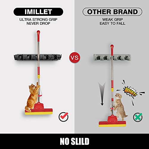 IMILLET Mop and Broom Holder, Wall Mount Organizer Storage Tool Rack - color: 1 Pack