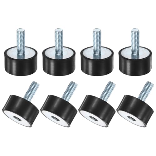 M METERXITY 8-Pack Rubber Mounts D30mmxH15mm Male/Female Vibration Isolators Cylindrical Shock Absorber W M8 x 23mm Studs for Air Compressor/Car/Pump/Boat/Garage Motor/Bobbins Rubber Isolators - size: M8 x 23mm, 30mm x 15mm