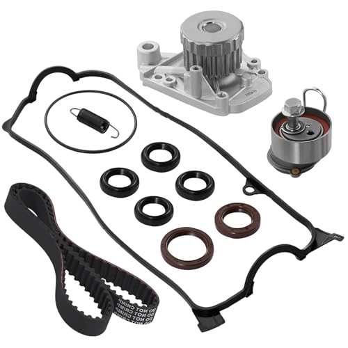 BDFHYK TBK312 Engine Timing Belt Kit with Water Pump Valve Cover Gasket Set Compatible with Honda Civic Compatible with Acura EL 1.7L VTEC D17A L4 2001 2002 2003 2004 2005 01 02 03 04 05 - size: TBK312