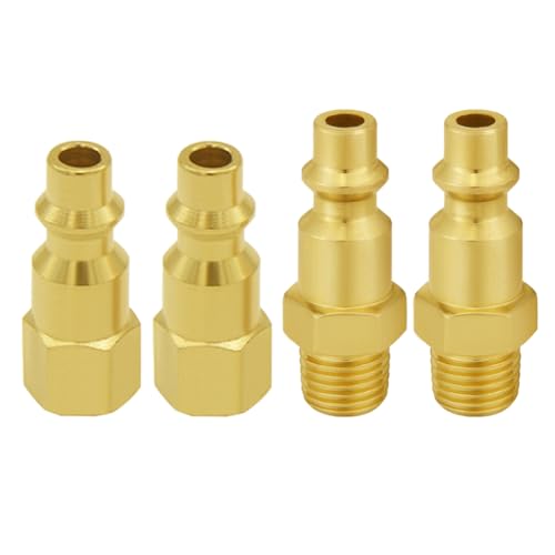 Joywayus 4PCS 1/8" NPT Male and Female Industrial Air Hose Quick Connect - size: 1/8"NPT Male & Female