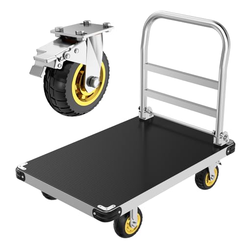 Heavy Duty Platform Truck 2200 lb, 36" x 24" Foldable Flatbed Cart - size: 36" x 24"