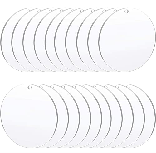 Acrylic Clear Ornament Circle Blanks, 3.5" Transparent Round Disc - size: 3.5 inch
