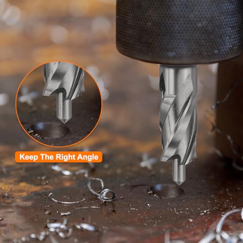 HARFINGTON Annular Cutter 1-1/8" Cutting Diameter Shank 3/4" with 1" Depth of Locating Pin M2 High-Speed Steel Drill Bit Annular Cutter for Standard Magnetic Drills Machine Tools Mills - size: 1-1/8 inch * 1 inch