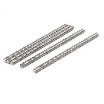 uxcell M5 x 100mm 304 Stainless Steel Fully Threaded Rod Bar Studs Fasteners 5 Pcs - size: M5 x 100mm