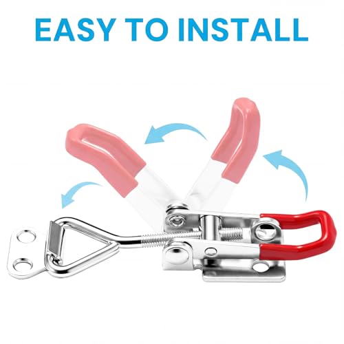 6 Pack Toggle Latch Clamp 4001P, 304 Stainless Steel Adjustable Toggle Latch, 309Lbs Holding Capacity,Quick Release Pull Latch with Screw,for Lid Jig, Smoker Door, Tool Box, Case Trunk（w/Padlock Hole) - style: 4001-with padlock