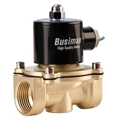 Electric Solenoid Valve 1" 110V AC Brass Normally Closed - Compatible with Water, Air, Diesel, Gas - Replaceable VITON Seal - Compact Direct Acting - color: 110VAC, size: 1"NPT