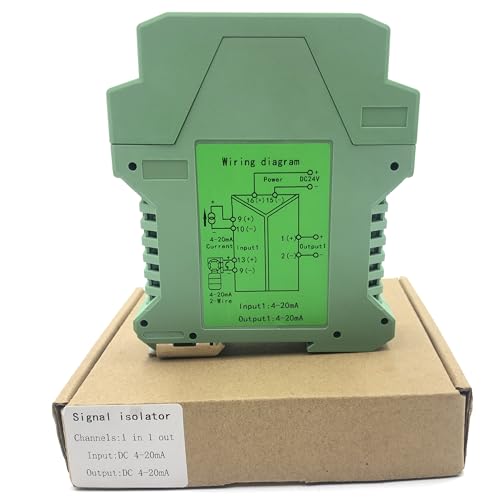 Signal Isolator DC 24V,PLC Detect Signal Conditioner,Module Analog Output(One in and one Out 4-20mA Turn 4-20mA) - color: 1 input and 1 output