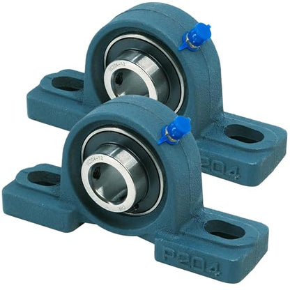 CHR 2 Pack UCP204-12 Pillow Block Bearings | Mounted Pillow Block Bearings - Chrome Steel with 3/4" Bore | ISO 9001-2015 Certified - size: 2, style: UCP204-12