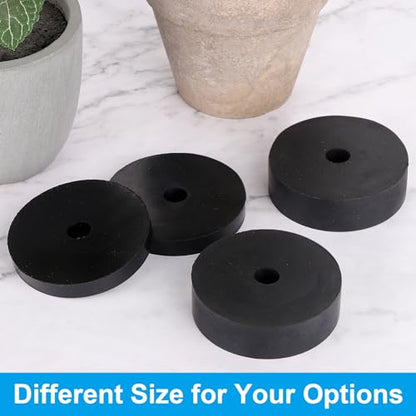 PATIKIL Vibration Isolation Washer 1" OD 0.4" ID 0.4" Thick, 4 Pack Rubber Round Anti Mechanical Damping Feet Pads, Black - size: 25x10x10mm