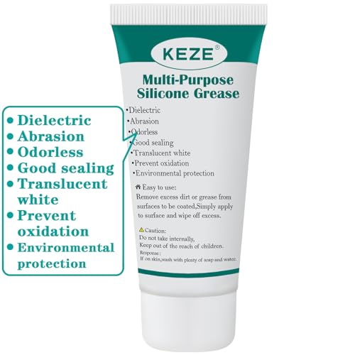 KEZE Silicone Grease Automotive PTFE Lubricant Sliding Glass Door Grease Tube 92003 Lube for Plumbing Faucet O Rings Plastic Parts Water Filter Window Track Rail 1 oz 2-Tube - color: Sillicone Grease with PTFE, size: 2 oz
