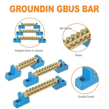 4PCS Grounding Bus Bar 6 Positions - size: 6 Positions-4Pcs