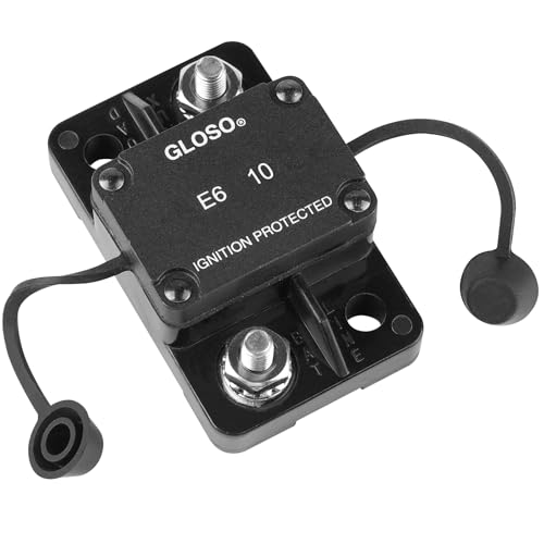 GLOSO Circuit Breaker 10 A E67 Mid Range Mini T1 Auto Reset, Compact Medium IP66, Marine Auto Truck (10 A) - style: 10A