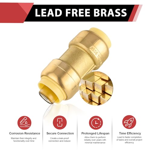 25Pcs EFIELD 3/4 Inch Straight Coupling Push-Fit Fitting(PF008-25) - size: 3/4 Inch(P25), style: Straight Coupling