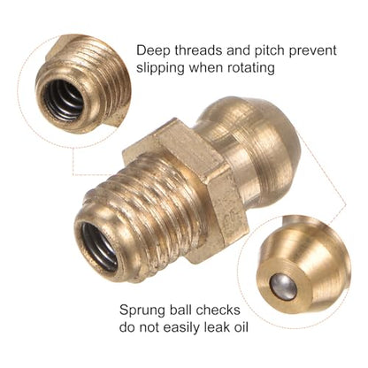 HARFINGTON 15pcs Brass Straight Grease Fitting M6x0.75mm Metric Thread Hydraulic Grease Nipple Accessories for Car - size: M6x0.75