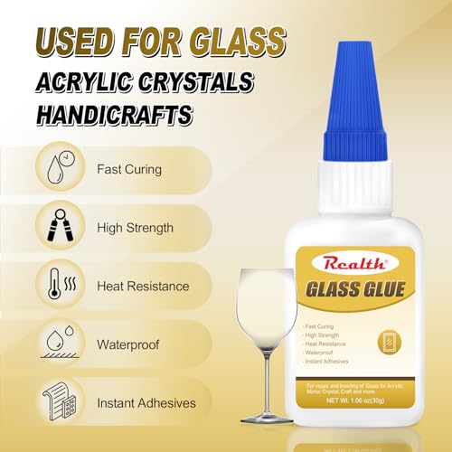 Super Glue for Glass Glue 30g 2 Pack Clear Fast Drying - size: 60g, style: Glass Glue