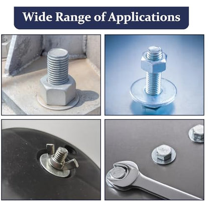 ZQZ 108Pcs Stainless Steel Flat Washers Assortment Kit;Fender Washer M3-M12 - size: 12 Sizes 108 Pieces