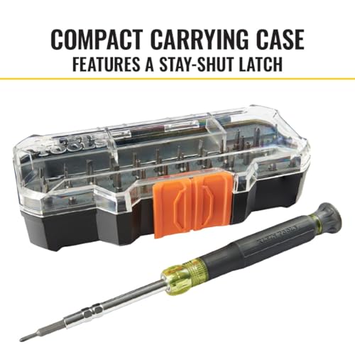 Klein Tools 32717 Precision Screwdriver Set with Case, All-in-One Multi-Function Repair Tool Set, 39 Bits Including Tamperproof Bits for Apple Products - style: 39 Bit Driver Set
