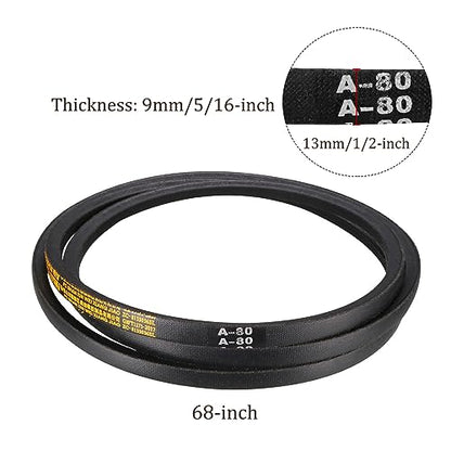 A-80 Drive V-Belt - [80-inch Inside Circumference] A-Section Rubber Drive Belt Wrapped for Transmission Use - size: A-80