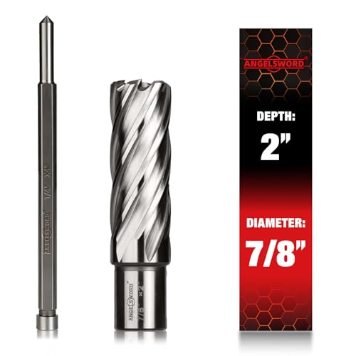 ANGELSWORD M2 HSS Annular Cutter,Diameter 7/8" x Depth 2",Mag Drill Bit - size: H. 7/8" Diameter, style: HSS 2" Cut Depth