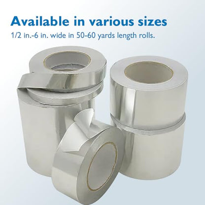 J.V. Converting JVCC AF20 Aluminum Foil Tape – 2 mil Linered, Venture Formula Acrylic, 73 oz/in Adhesion, -22°F to 248°F, HVAC Duct Sealing & Insulation Repair Aluminum Tape (Silver, 1 in. x 50 yds.)