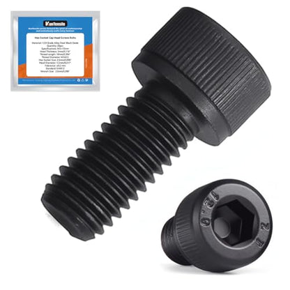 M5 x 10mm Hex Socket Cap Head Screws Bolts, 120pcs Grade12.9 Machine Screws - size: M5x10mm
