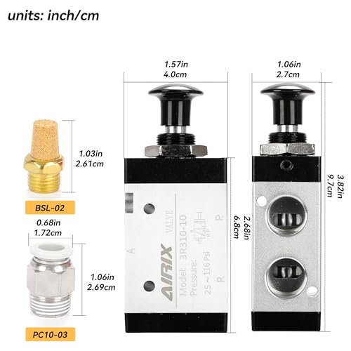 3/8" NPT Manual Control Valve 3R310-10, 3-Port 2-Position Hand Valve - size: 3/8'' NPT, style: 3 Way 2 Position