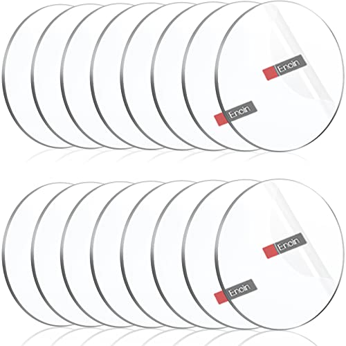 Enoin 16 Pack 2 Inch Round Clear Acrylic Sheets Plexiglass Sheet 1/8 Inch Thick, Disc Circle Platic Sheet 0.118'', Transparent Board Panel for Glass, DIY Project, Paintings, Art Craft - size: 2" Diameter, 1/8 inch Thick